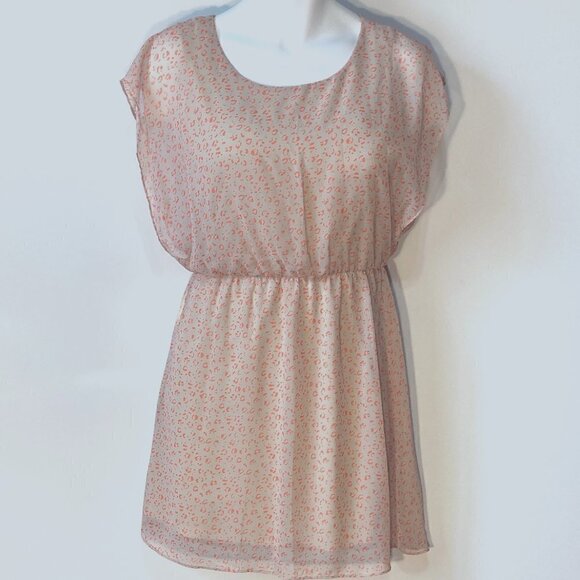 Pink Blush Maternity SZ S Beige and orange cheetah print blouson dress - Picture 1 of 7